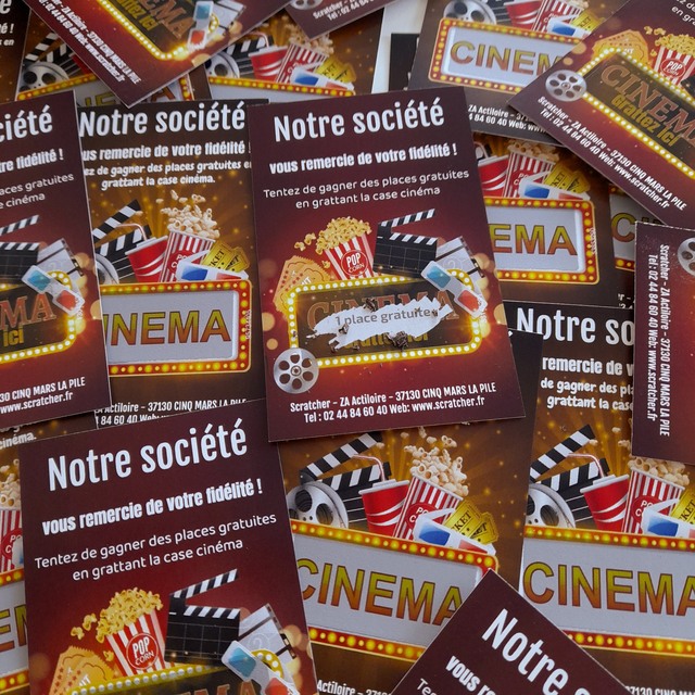 Cartes à gratter pour les cinémas