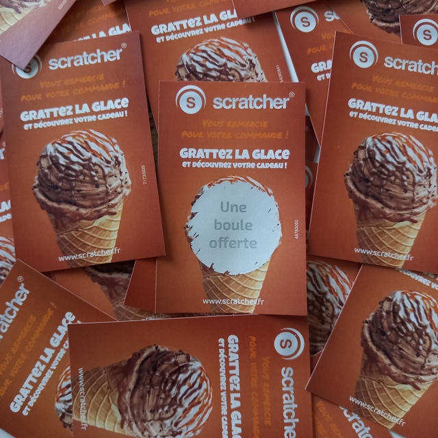 Carte à gratter boule de glace