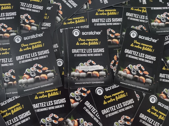 Tickets à gratter sushis